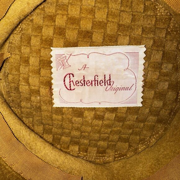 Vintage 1950s Chesterfield Pillbox Hat Mustard Yellow Felt Womens Mid Century main image 10